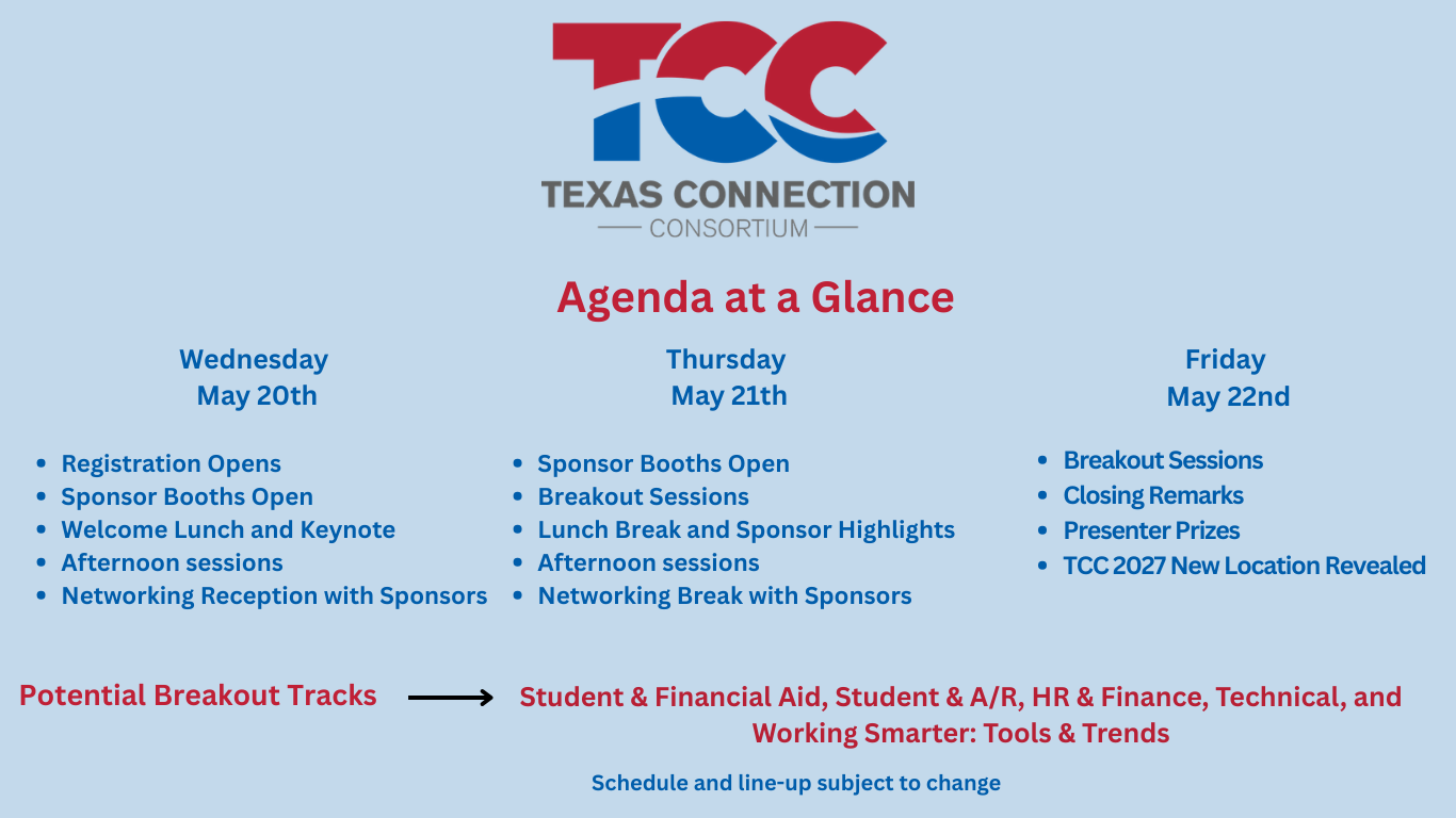 Agenda at a Glance